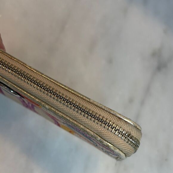 Coach Wallet Poppy Dream Multi-Color Scribble Logo Clutch Wallet - Picture 9 of 16